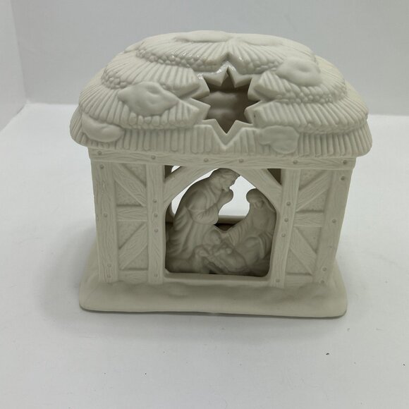 Partylite Nativity Votive Candle Holder O Holy Night With Box Christmas Decor - Picture 1 of 9
